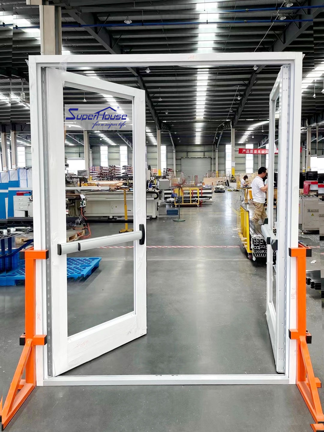Hurricane Proof Impact Soundproof Smart Interior Doors French Door Thermal Break Front Double Glass Casement Commercial Doors
