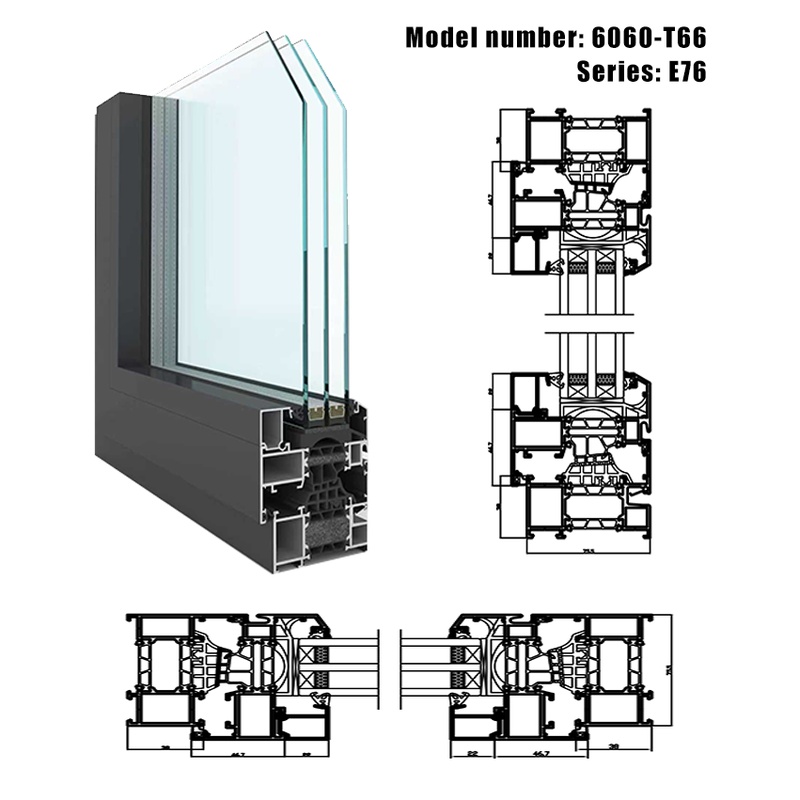 Modern Design Style Aluminum Alloy Heat-Insulated Broken Bridge Vertical Sliding Doors Windows Apartment