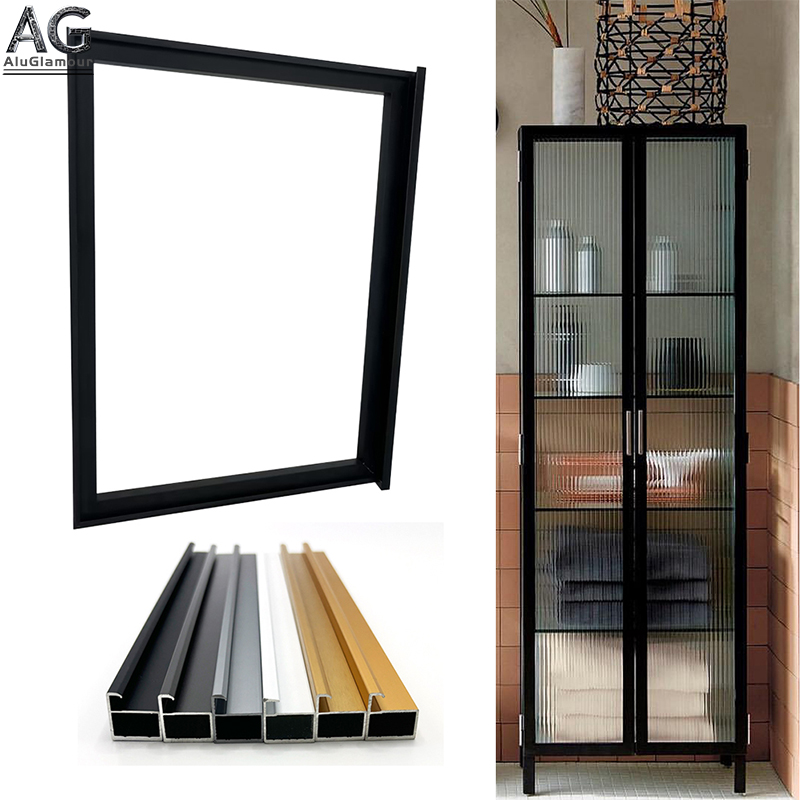 Modern Aluminum Glass Closet Door Minimalist Wardrobe Sliding System Frame