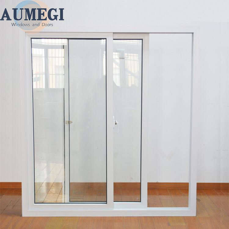 Aumegi Double Glazing Aluminum Glass Sliding Window Green Color Sliding Windows