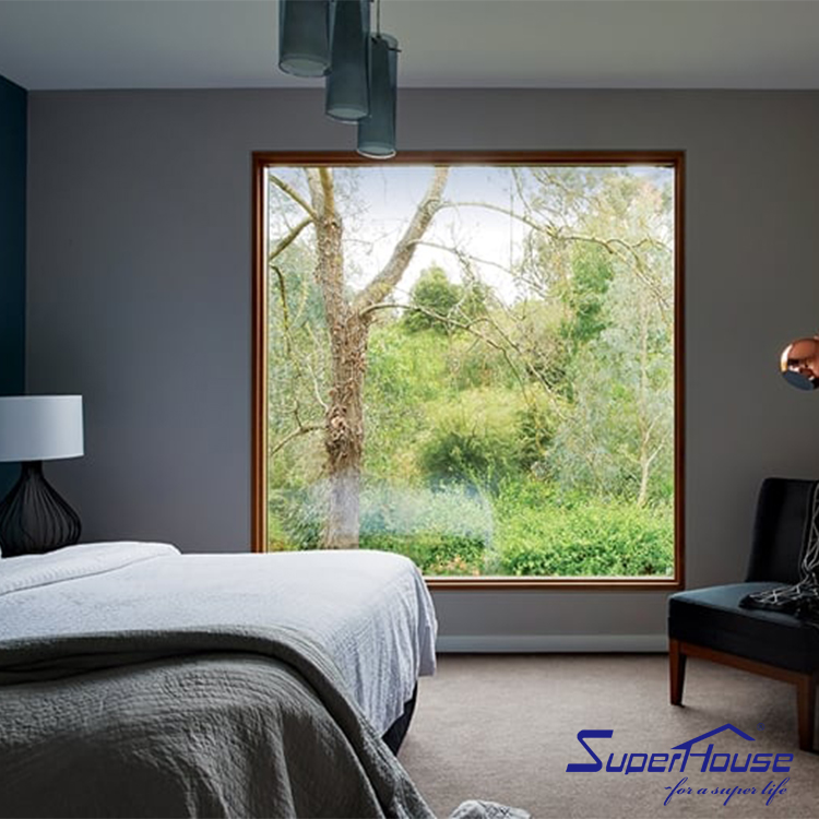 Aluminum Window With Fixed Glass Aluminium Fixed Window Double Templed Glass windows Hotel Doorfix Window