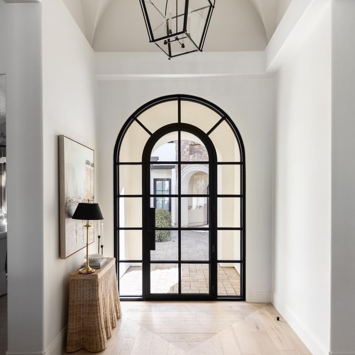 CBMmart French Black Villa Windproof Wrought Iron Swing Interior Door With Glass For Balcony Patio And Windows