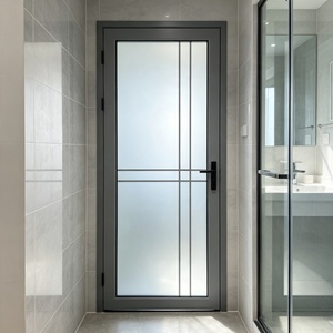 Factory Supply Aluminum Framed Casement Door Privacy Glass