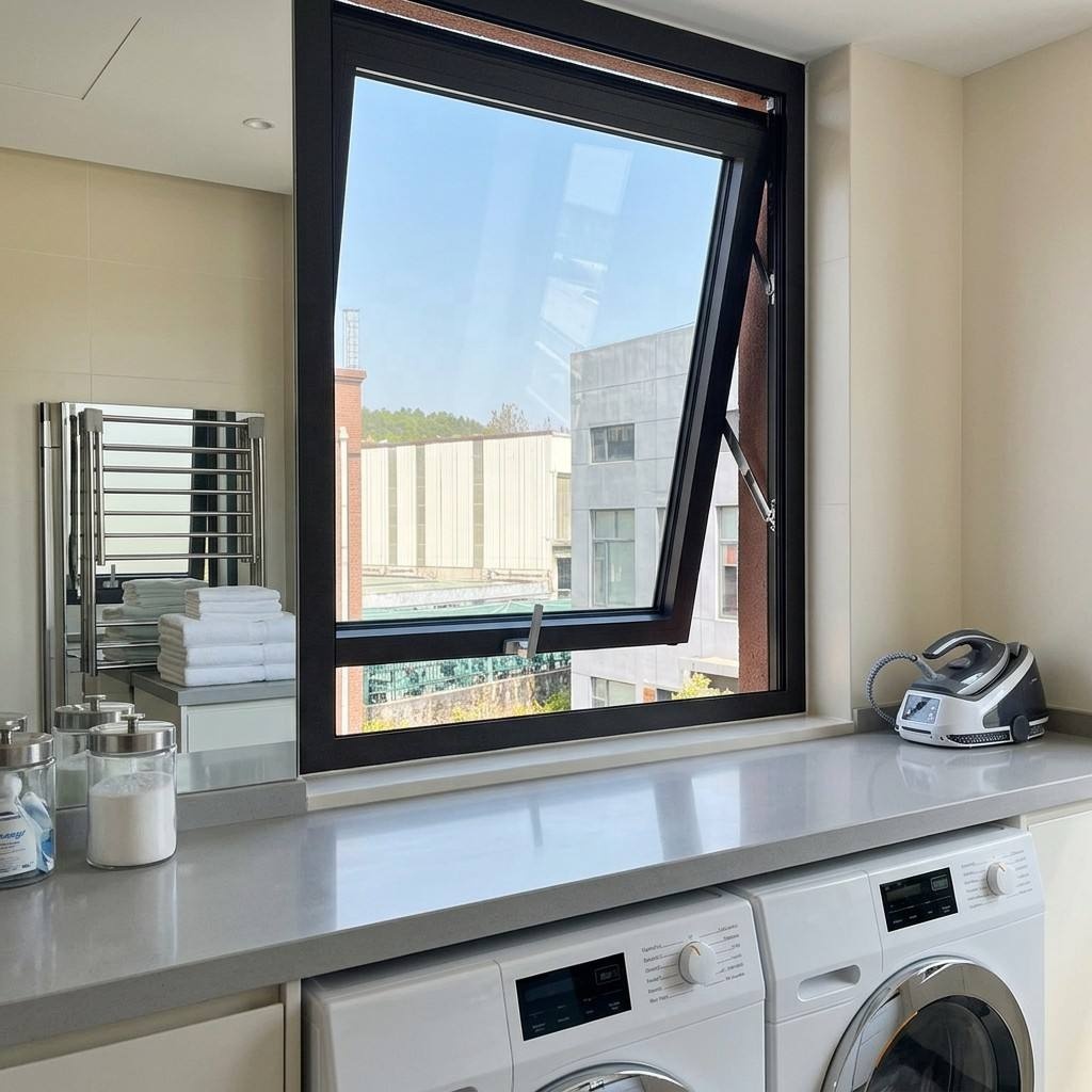 Aluminum Casement Window-Slim Profile for Modern Architects-Removable Stainless Steel Screen-Sleek Anthracite Grey