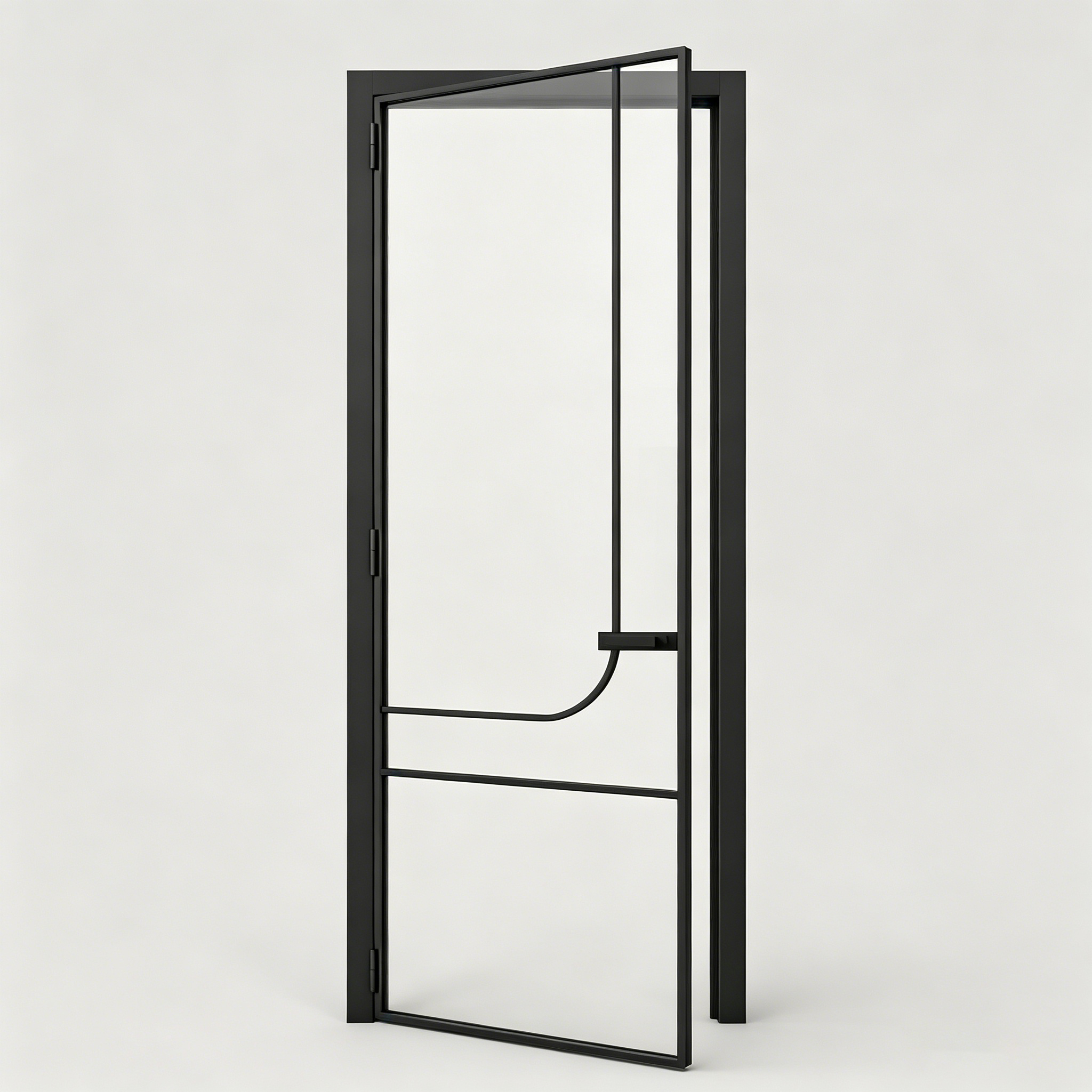 Highly Stylish Aluminium Frosted Glass Bathroom Shower Doors - Interior Swing Glass Door for Toilet, Bedroom &amp; Houses