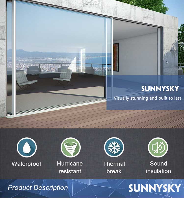 Sunnysky NFRC Steel Look Swing Glass French Doors Thermal Break Aluminum Casement Crittall Door Hinged Patio Partition Doors