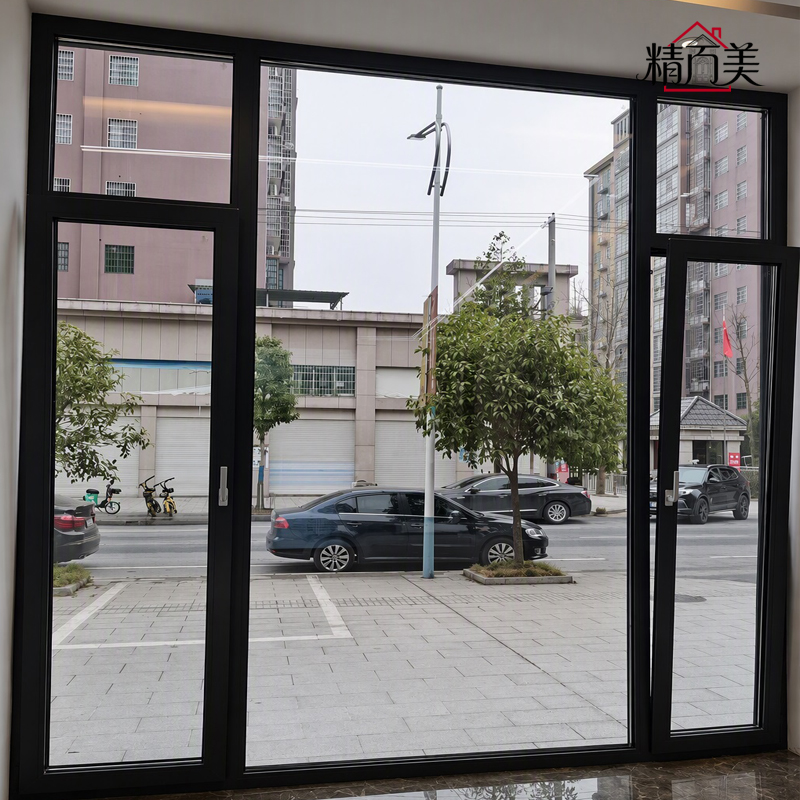 Flat Opening Top Opening Two Ways to Open No Exterior Handle Matt Black Slim Profile Aluminium Casement Window