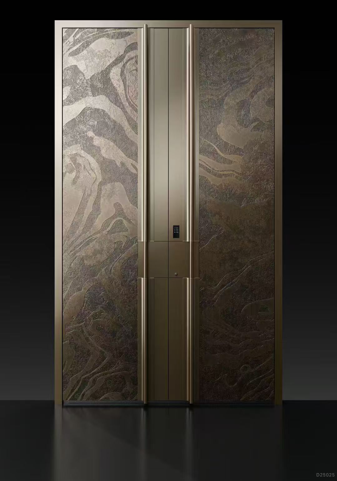 Cast Aluminum Front Entry Door Rust Proof Security Exterior Door Modern Design Custom Size For Luxury Villa Wholesale