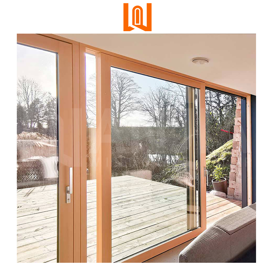Residential House Aluminum Clad Wood Interior Sliding Door Commercial Automatic Sliding Door