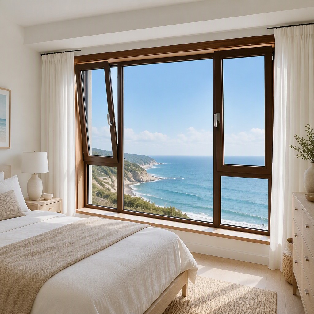 Casement Windows Doors with Tempered Glass Triple Glass for Modern Houses Hotels Villas &amp; Kitchens-Custom Made Aluminum Alloy