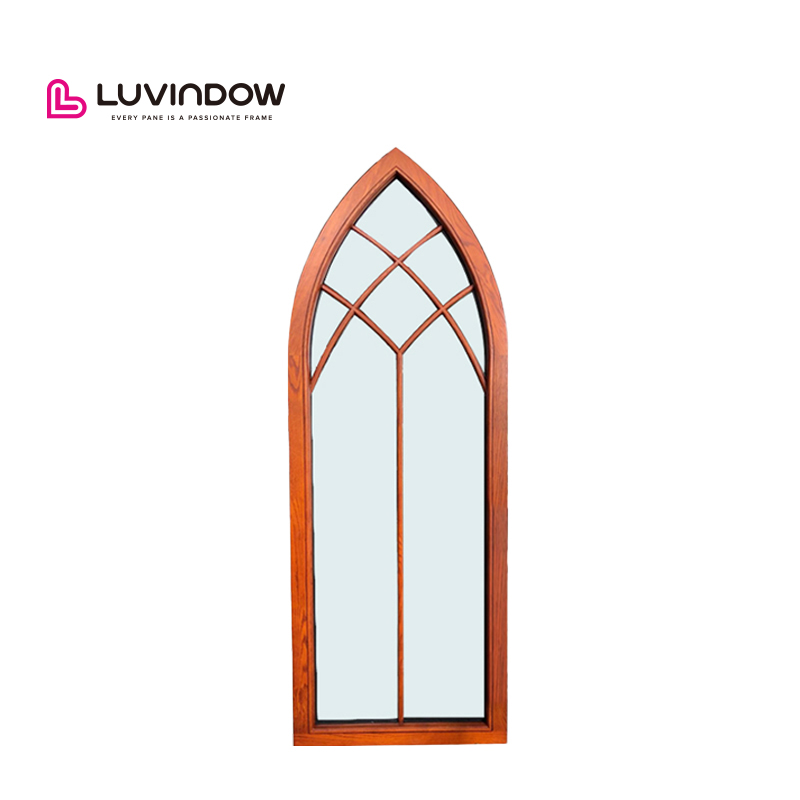 Modern House Designs Wooden Aluminium Casement Arch Window Custom Special Shape Glass Windows