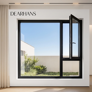 Modern Double Glazed Soundproof Aluminium Profile Casement windows Energy Efficient Custom Design Black windows and Doors