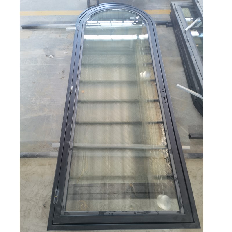 Aluminum Frosted Glass Waterproof Smart Interior Thermal Break Front Double Glass Casement Commercial Doors