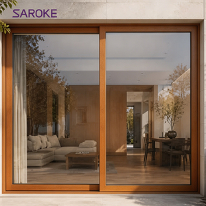 Interior Room Divider Aluminum Clad Wood Sliding Door for Dining Room
