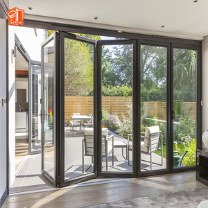 Hurricane Proof Aluminum Exterior Door Balcony Patio Lowe Glass Aluminum Bifold Folding Door