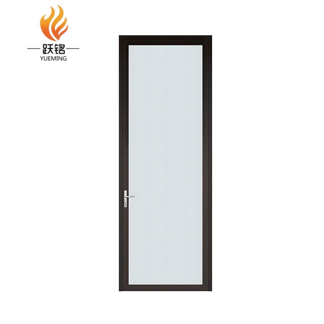 Luxury Modern Design Thermal Insulation Aluminum Casement Door Slim Frame Glass Swing Door for Bathroom Entry Interior Exterior