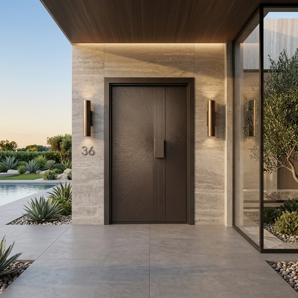 Modern Cast Aluminum Villa Entry Door Weather Resistant Anti Burglary Main Door Multiple Lock Option For Residential Building