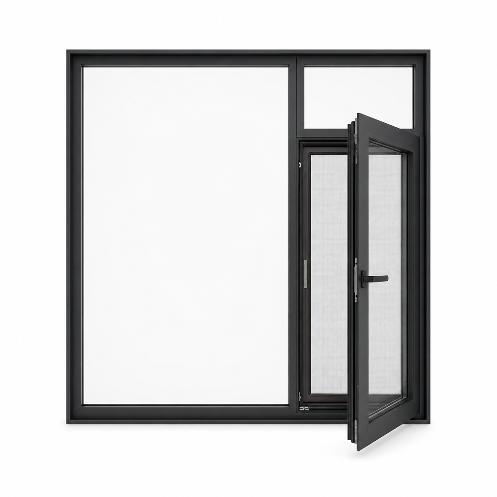 Casement Windows Doors with Tempered Glass Triple Glass for Modern Houses Hotels Villas &amp; Kitchens-Custom Made Aluminum Alloy