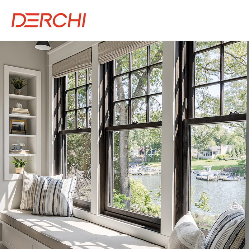 Top-quality Aluminum Double-hung windows With Thermal Insulation And A Sleek Thin Profile For New Construction