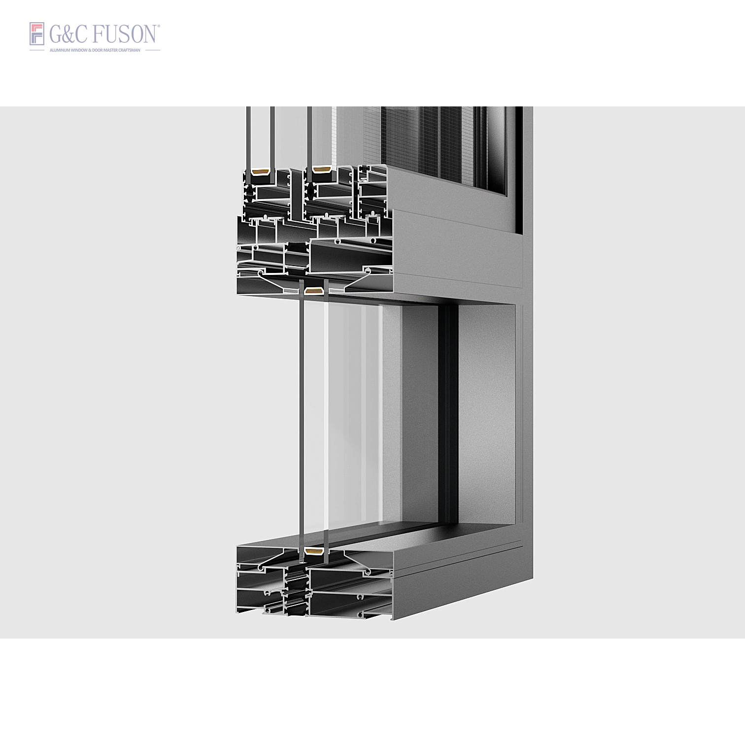 Fuson Aluminum Energy Efficient Design Sliding Window Louver Customized Hurricane Impact Aluminum Window