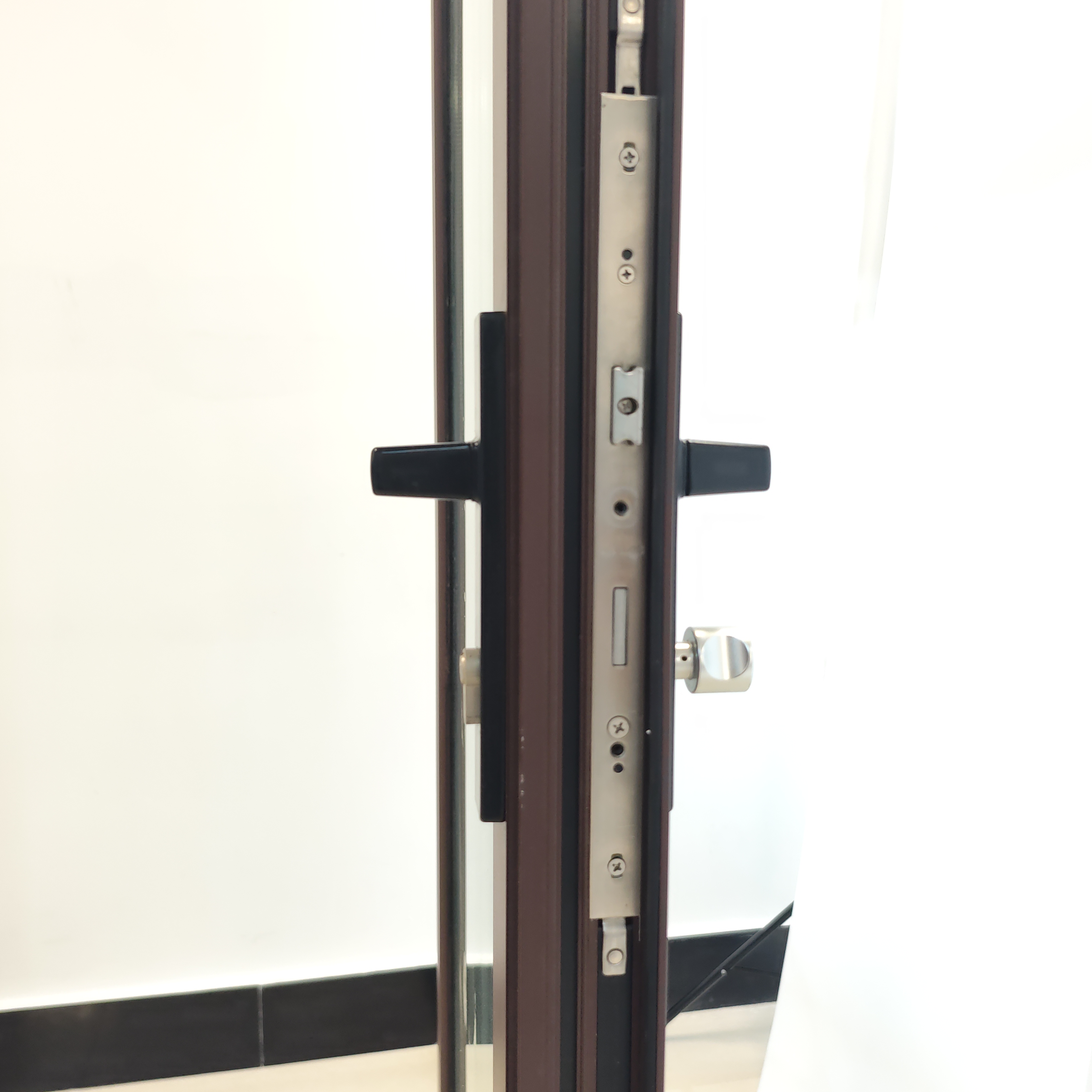 Customized Modern Commercial Store Exterior Double Glass Front Aluminum Alloy French Casement Door Thermal Insulation Finished