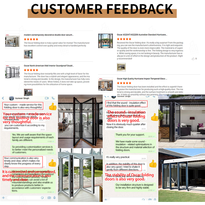 Aluminum Glass Folding Bifold Panel Door Cottage Interior Ideal European Homes and Small Spaces Folding Door