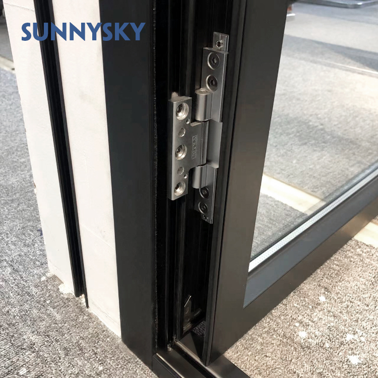 Sunnysky NFRC Steel Look Swing Glass French Doors Thermal Break Aluminum Casement Crittall Door Hinged Patio Partition Doors
