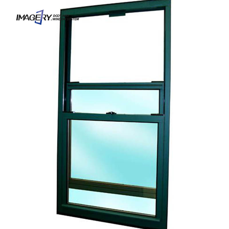 Imagery Classic Popular Style Soundproof Single Hung Aluminum Vertical Sliding Window for House Use