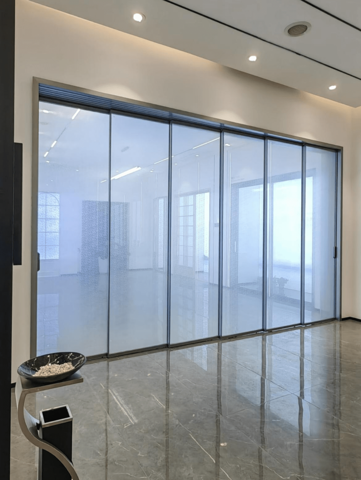 Direct Factory Slimline Aluminum Glass Door and Laundry Room Partition with Soft-close System