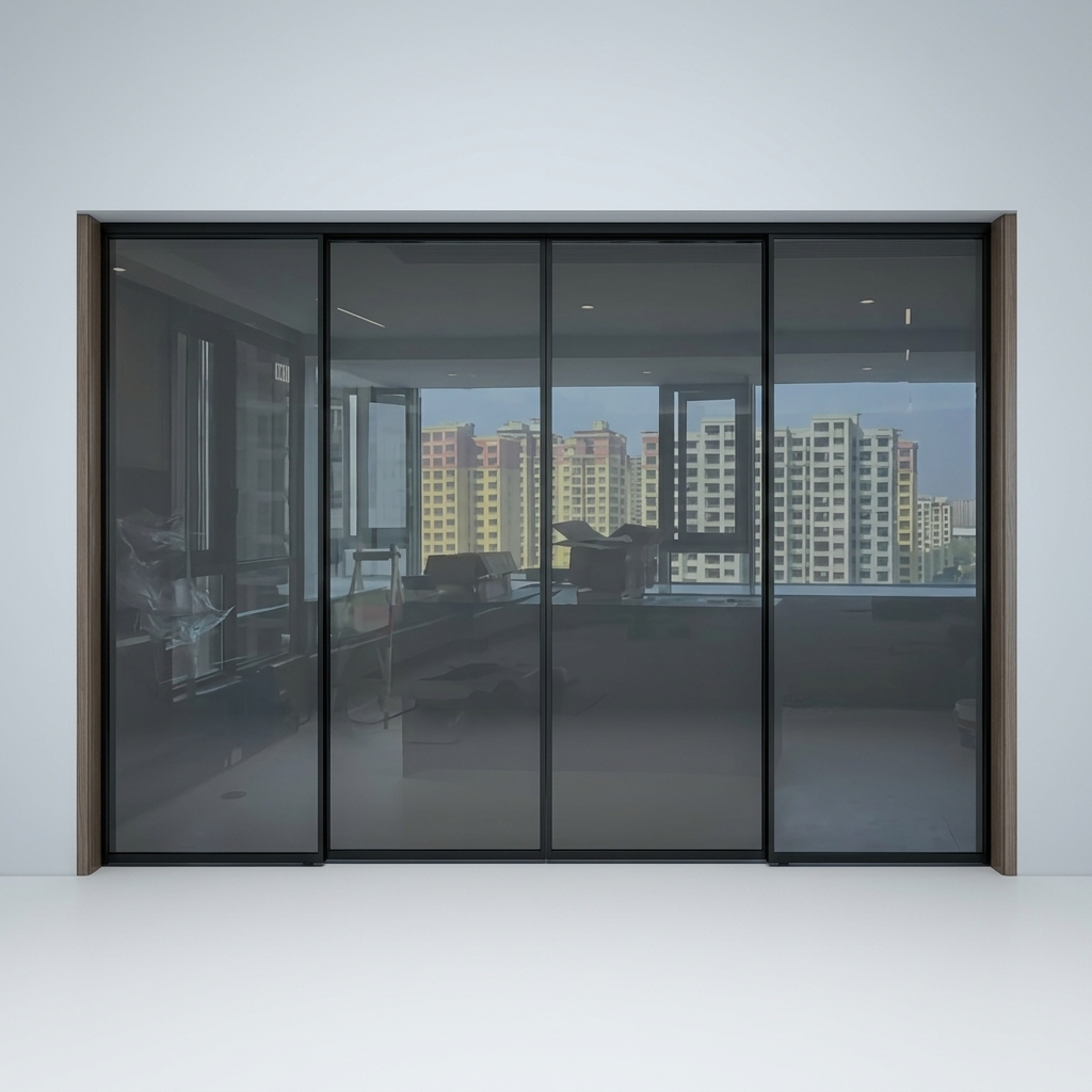 Direct Factory Slimline Aluminum Glass Door and Laundry Room Partition with Soft-close System