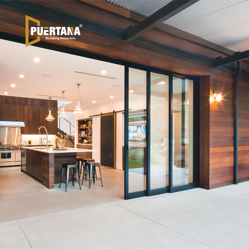 Exterior Conceal Stacking Door Sliding Patio Door Aluminium Hidden Glass Pocket Slide Doors Inside the Wall