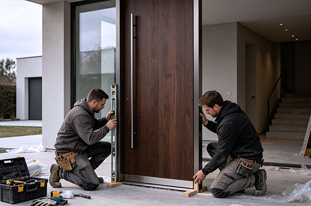 Commercial executive headquarters with soundproof entry doors