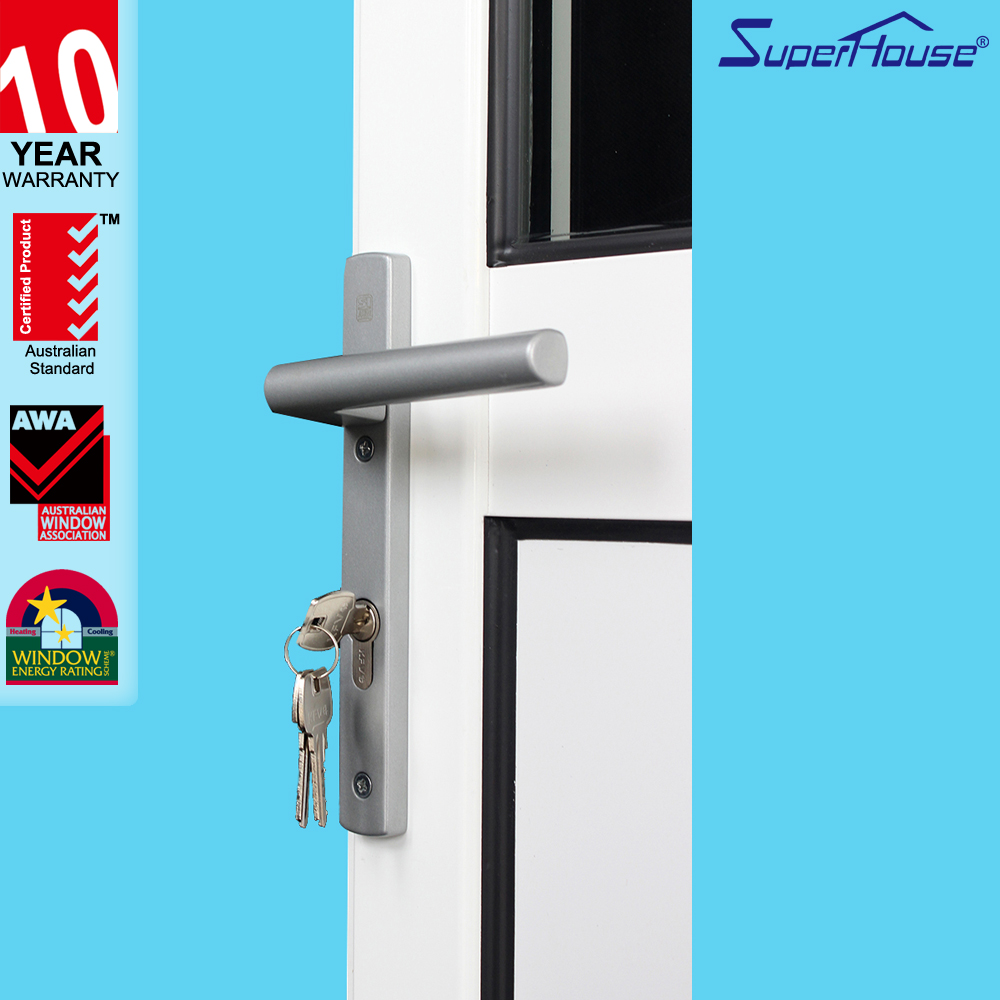 Superhouse AS2047/NFRC Certified Modern Slim Frame Aluminium French Door for Entry