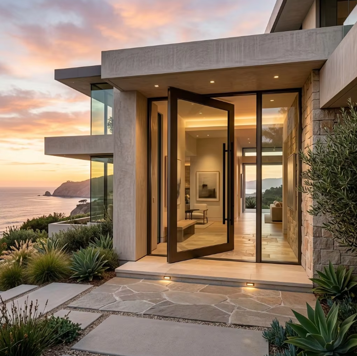 Premium Minimalist Aluminum Pivot Entrance Door Professional Grade Rotating Door for Luxury Living