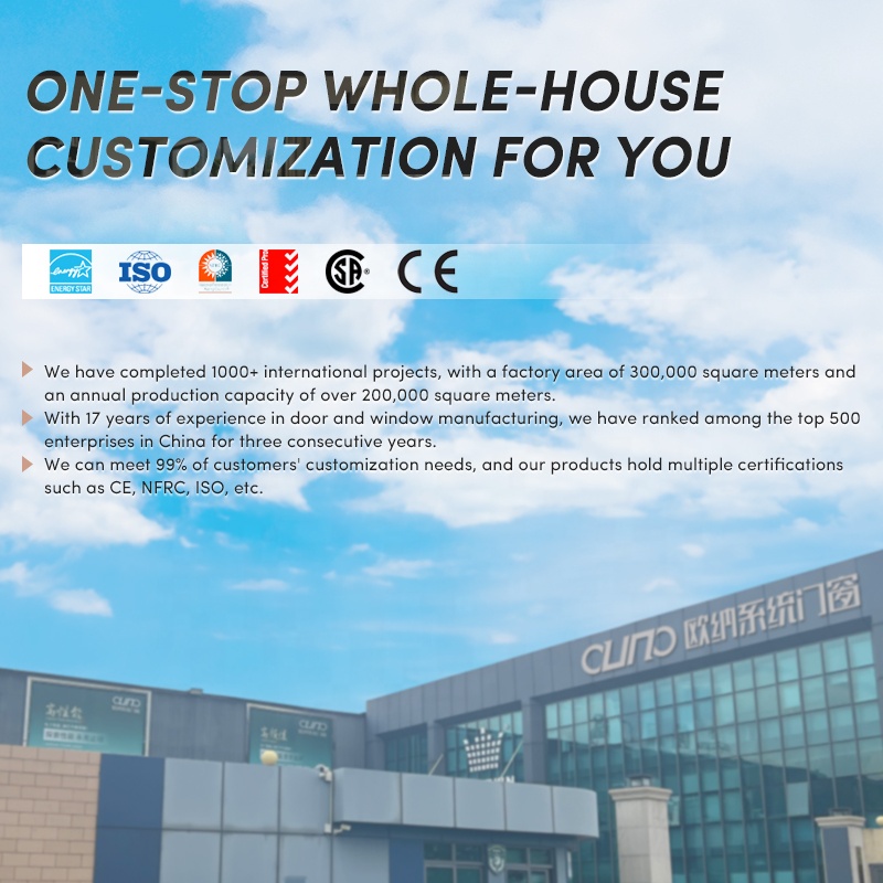 OUNA NFRC Moden Slim Frame Black Aluminum Double Glazed Tempered Glass Patio Sliding Door Hurricane Impact Sliding Patio Doors
