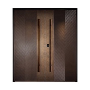 Modern Aluminum Double Entry Door With Smart Lock