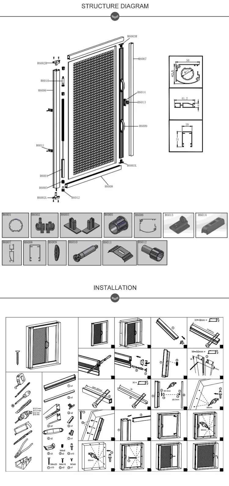Diy Custom Size Retractable Pleated Insect Screen Door Fiberglass Mesh Door System Anti Mosquito Aluminum Roller Screen Door