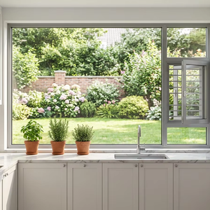 Aluminum Alloy Sliding Combination Window Louver Ventilation Panel Fixed Glass European Design Bathroom Outdoor