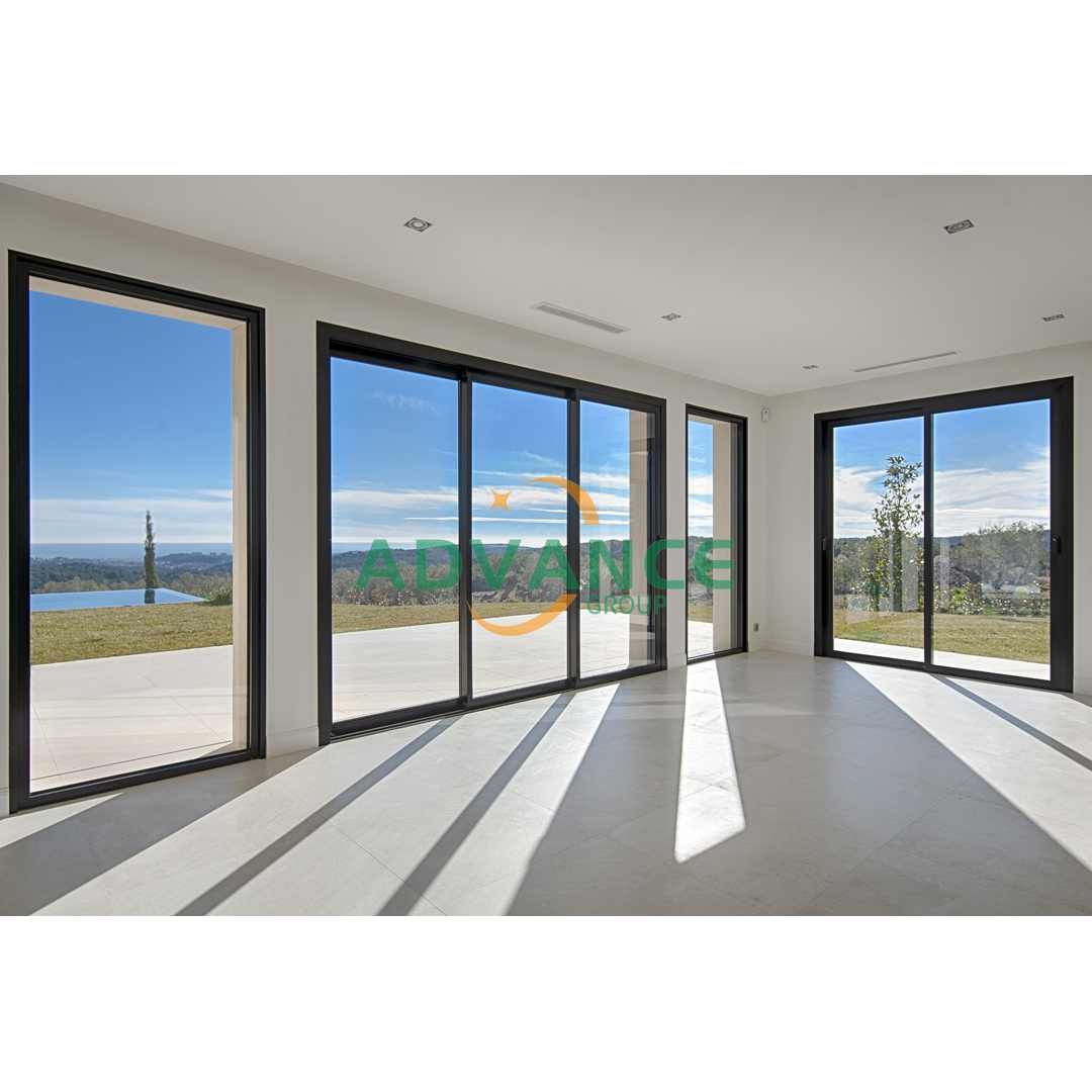 Aluminum Glass Stacking Sliding Door Bullet Proof Slide Glass Door System