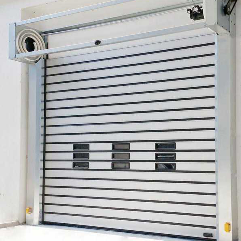 High-Speed Automatic Aluminum Alloy Grill Shutter Postmodern Design Industrial Roll-Up Hard Panel Door Leisure Facilities