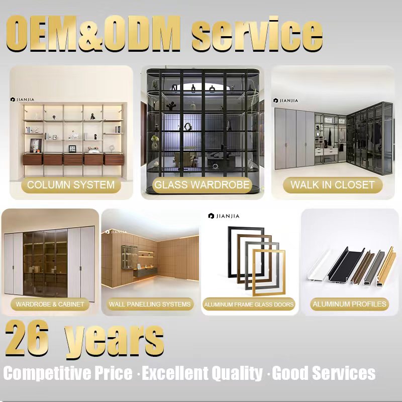 Manufacture Aluminum Glass Door Minimalist Wide for Kitchen Cabinet Wardrobe Doors
