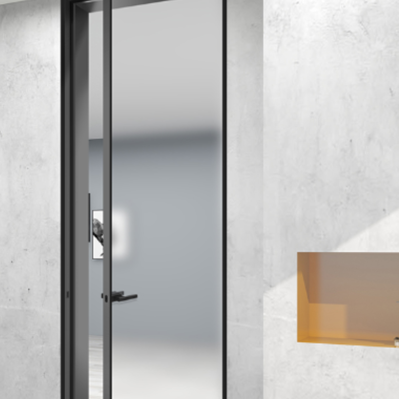 Hihaus Aluminum Casement Door Interior Bathroom Waterproof and Moisture-proof Glass Door