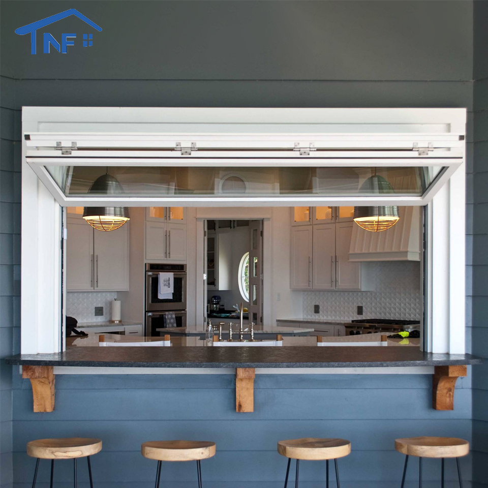 NF New Design Aluminium Hurricane Proof Vertical Bifold Up windows Vertical Folding Window