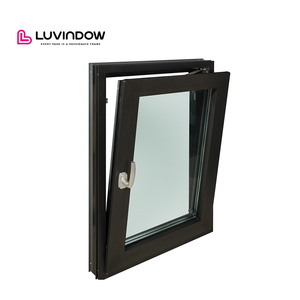 Modern Style Tilt Turn Window Low-E Glass German Hardware Aluminium Frame Swing Open For Villa-Double Glazing Horizontal Opening