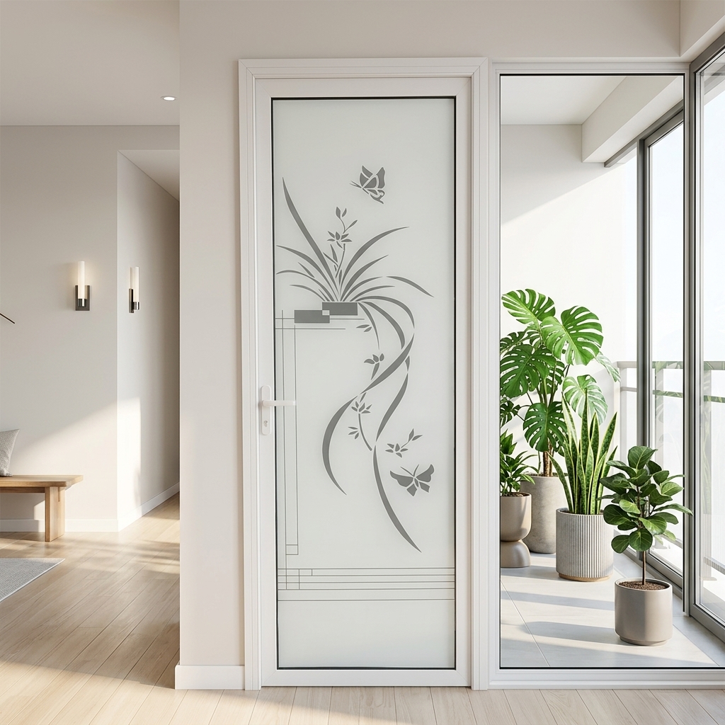 Commercial Anti Mold Waterproof Modern Minimalist Glass Aluminum Frame Bathroom Door for Home