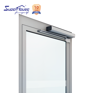 Superhouse Aluminium Glass Panic Escape Exit Door With Push Bar And Door Closer Custom Commercial Hotel