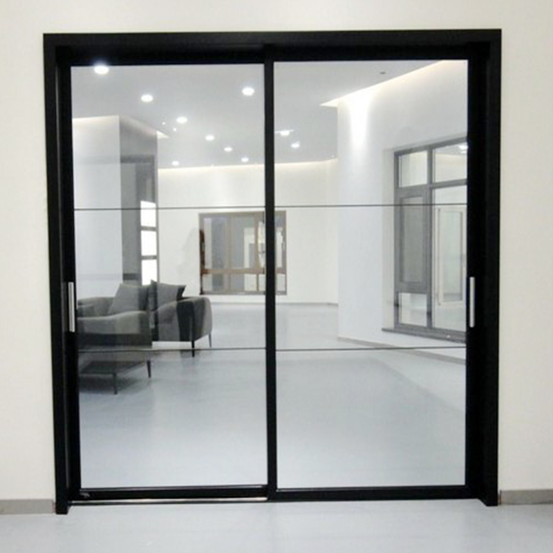 Tempered Glass Modern Design Waterproof Extremely Narrow Aluminum Alloy Sliding Glass Interior Doors Apartment Bedroom Kitchen